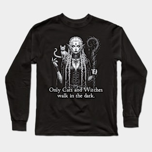 Witch With A Cat Long Sleeve T-Shirt